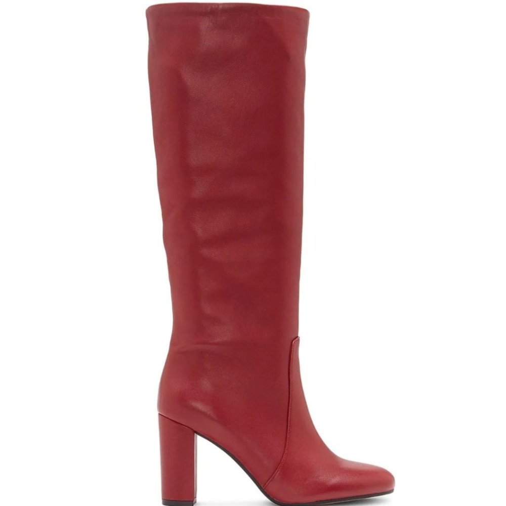 Vince Camuto Red Leather Boots sz 9.5 NIB